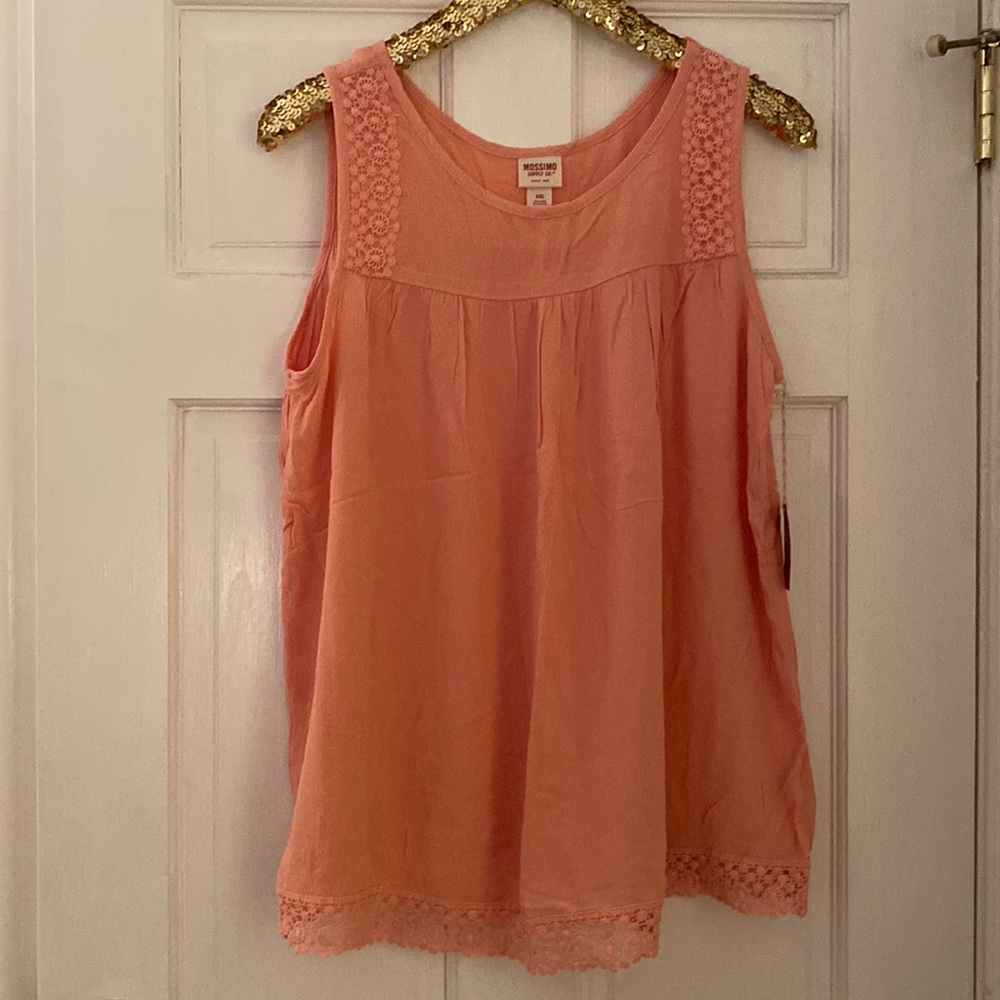 Mossimo Peach Crochet Top. Size XXL. NWT